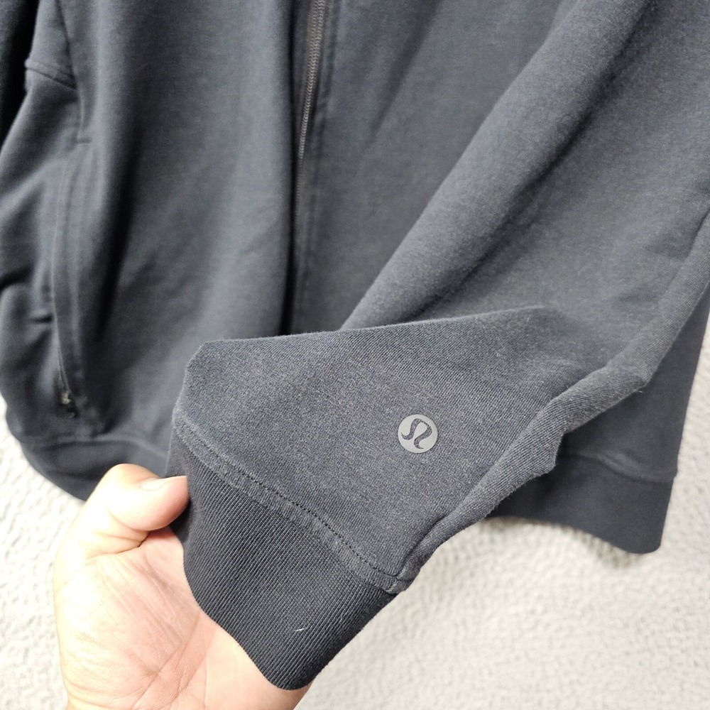 Lululemon Hoodie Mens Large Black City‎ Sweat Full Zip Embroidered Logo M3CBZS - Picture 6 of 13